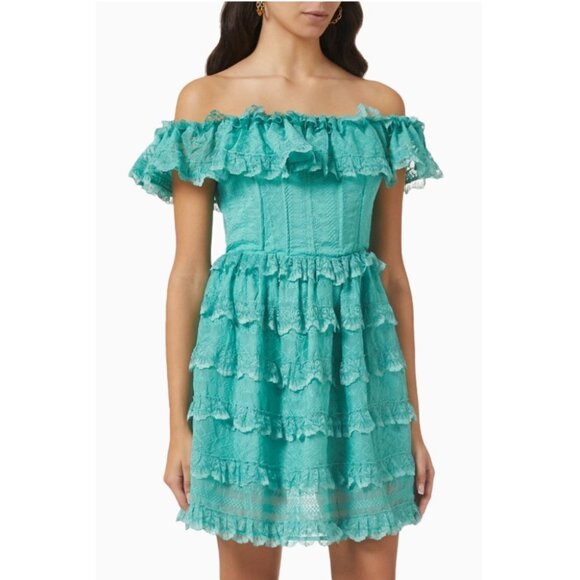 NWT Elliatt Objective Ruffle Off-shoulder Mini Dress